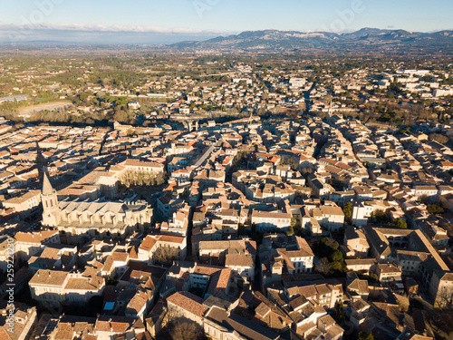 Aerial view of the french city of Carpentras. Provence, France photo
