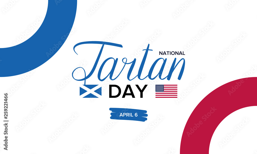 National Tartan Day in United States and Canada. Poster with