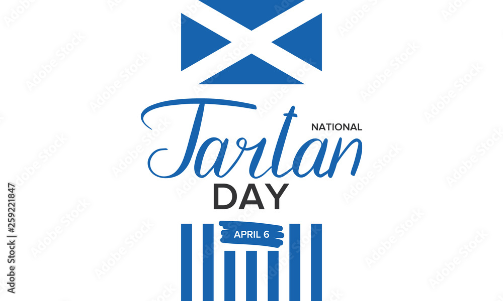 National Tartan Day in United States and Canada. Poster with
