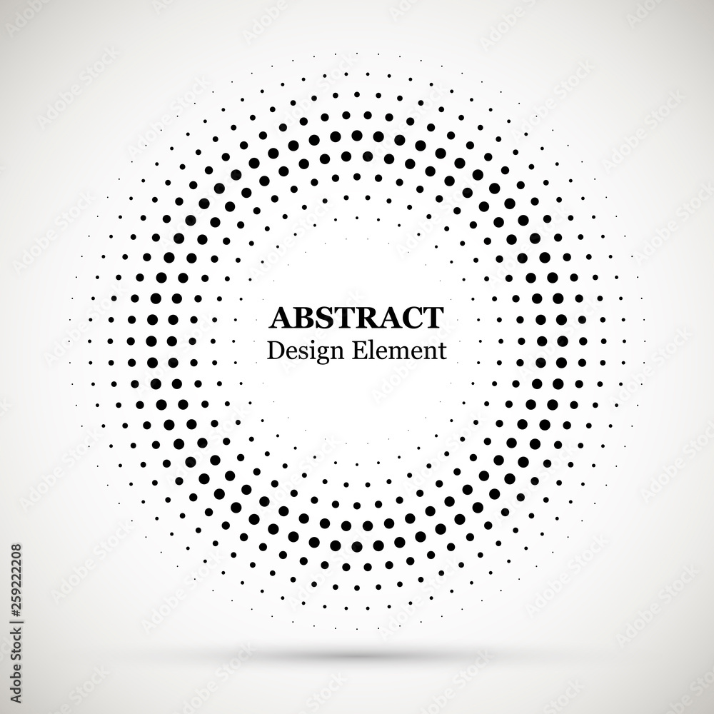 Halftone dotted background circularly distributed. Halftone effect vector pattern for your design. Circle dots isolated on the white background for advertisement. Halftone dotted background circularly distributed. Halftone effect vector pattern for your design. Circle dots isolated on the white background for advertisement.
