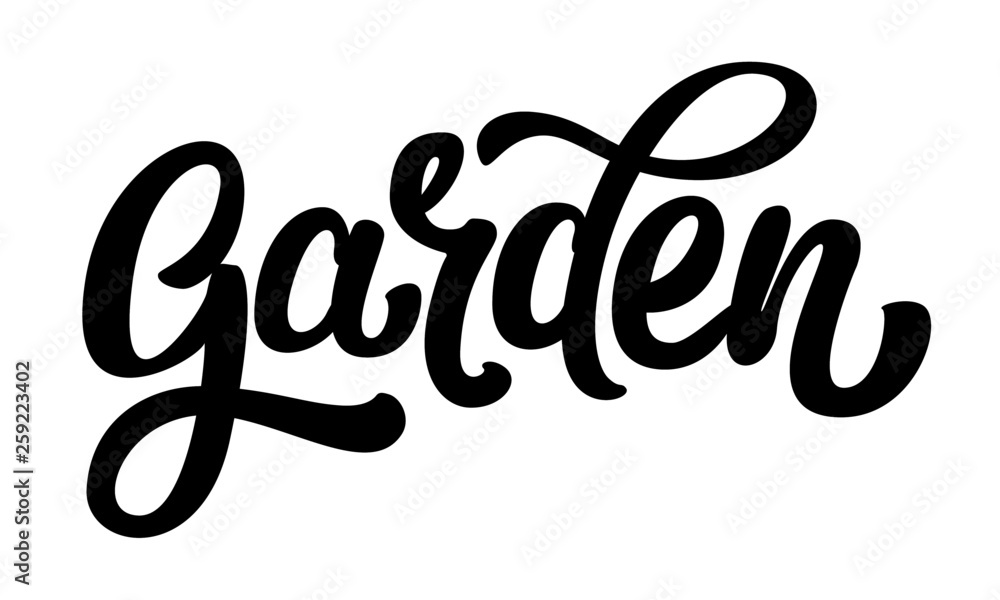 Lettering word Garden on white background Lettering word Garden on white background