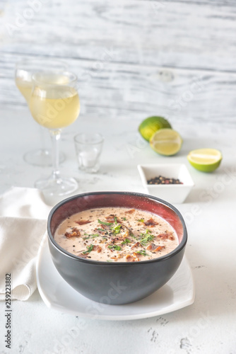 Bowl of clam chowder