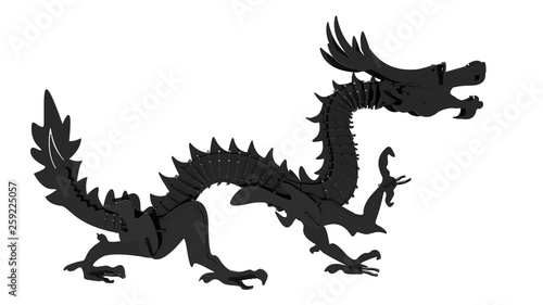 3D render - isolated black dragon 