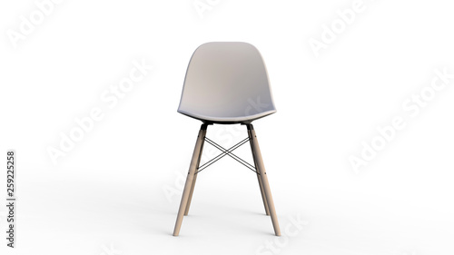 3D illustration - front view of an isolated chair