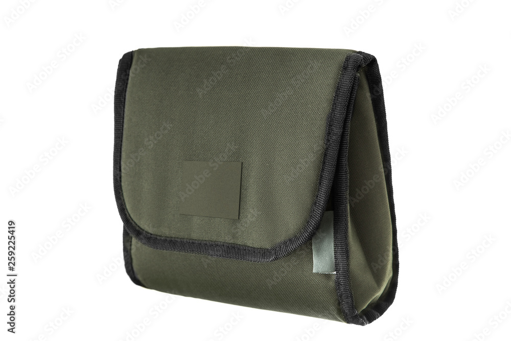 Naklejka premium Green soft case for guns isolated for white