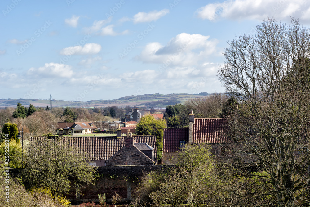 View over the historic village of Falkland in Scotland, UK