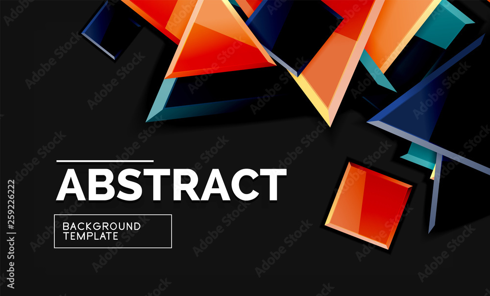 Squares and triangles geometrical background Squares and triangles geometrical background
