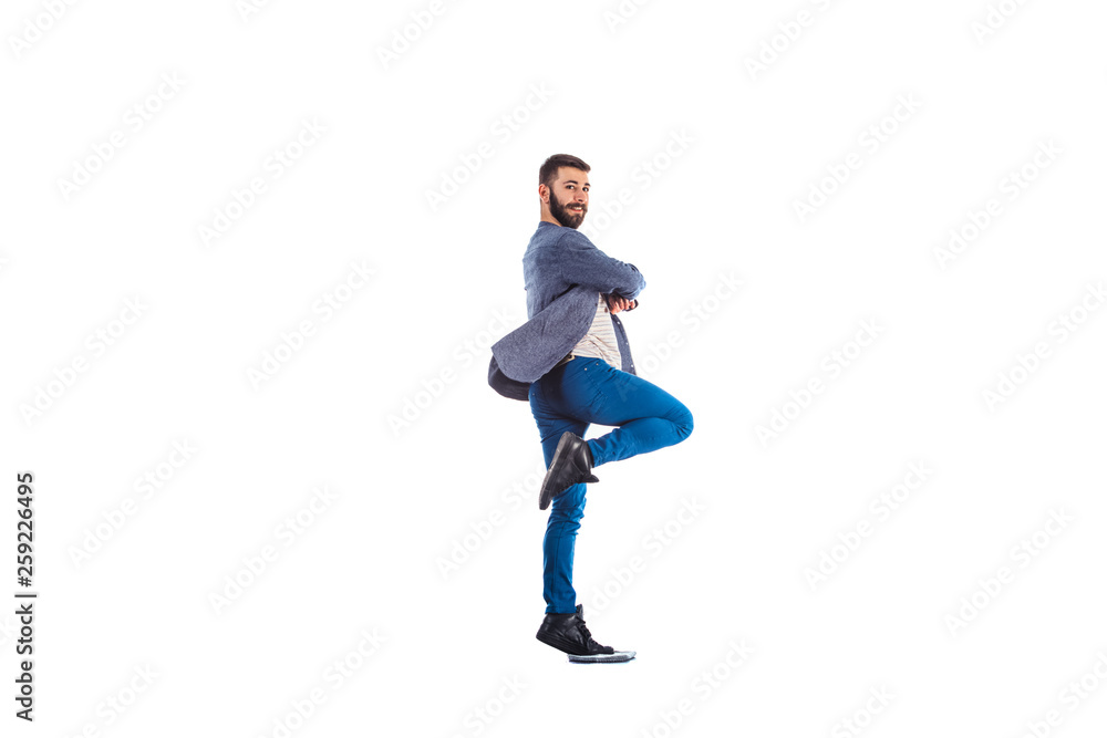Man training modern dance