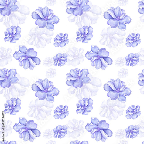 Watercolor seamless background pattern  watercolor flowers
