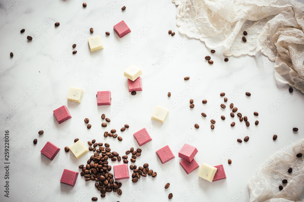 Chocolate and Coffee Bean Textured Background