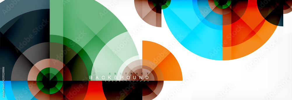 Fototapeta premium Round circles and triangles abstract background