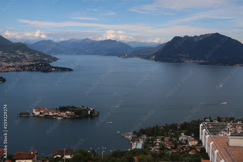 View to Lake Maggiore and Borromean Islands, Italy