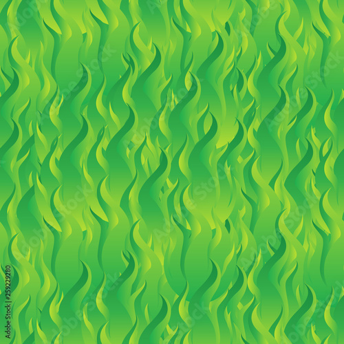 Flame Fire Seamless Pattern Background. Green Digital Background Made of Interweaving Curved Shapes. Seamless Wrapping Paper Pattern