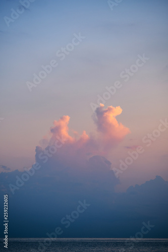 cloud on the sea at sunset