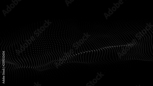 Abstract background. Big data. Vector illustration. Wave of particles.