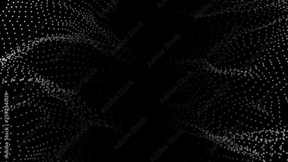 Abstract background. Big data. Vector illustration. Wave of particles.