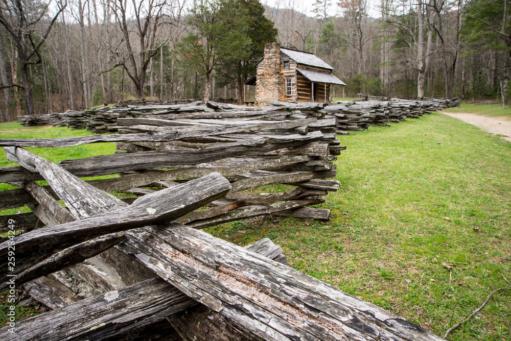 Old historic Elijah Oliver log house in Cades Cove. Old historic Elijah Oliver log house in Cades Cove.