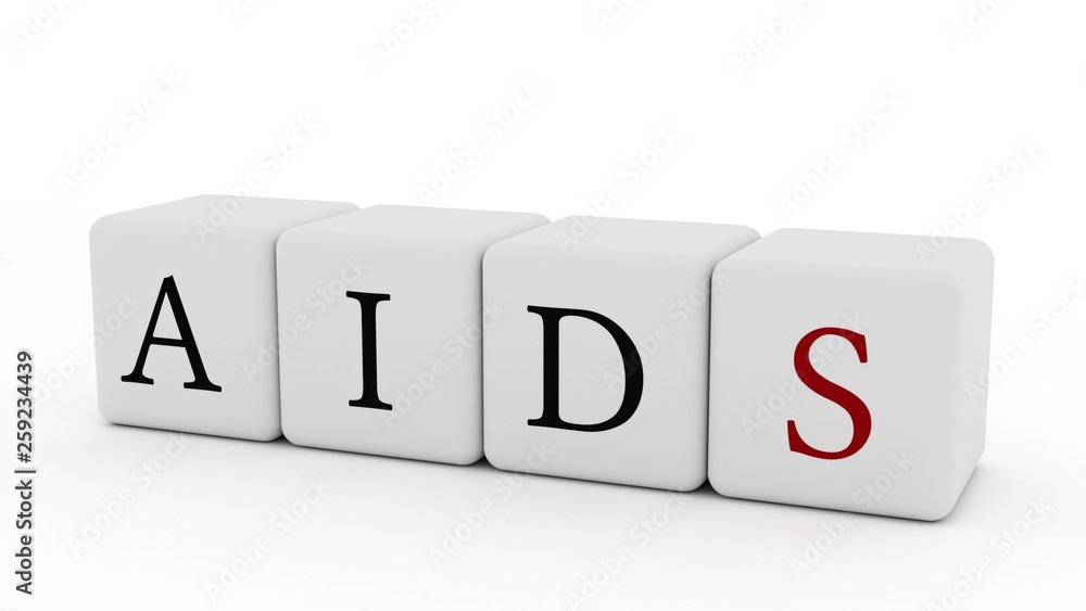 Aid aids cubes on white background. Isolated 3d rendering Aid aids cubes on white background. Isolated 3d rendering