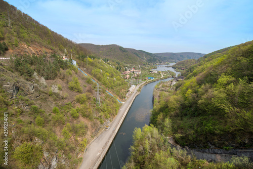 River at hydroelectric dam in Romania  Cluj Napoca.