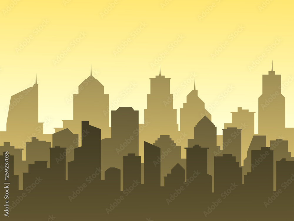 city background with buildings silhouettes