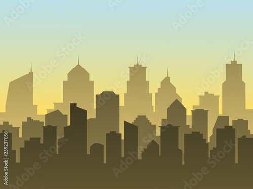 city background with buildings silhouettes