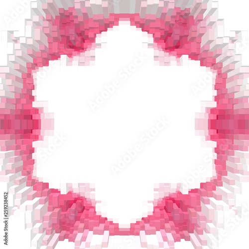 Cube 3d extrude symmetry background,  graphic ornament.