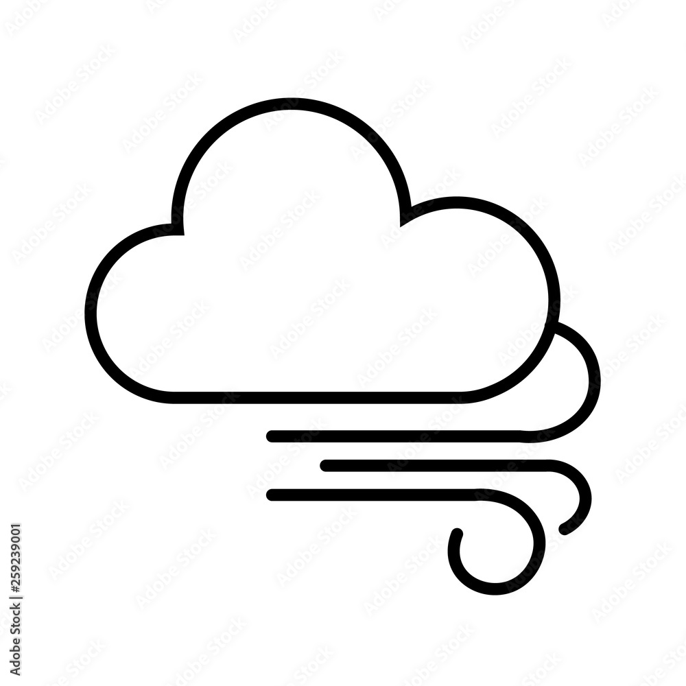 Cloud and Wind Icon Vector Cloud and Wind Icon Vector