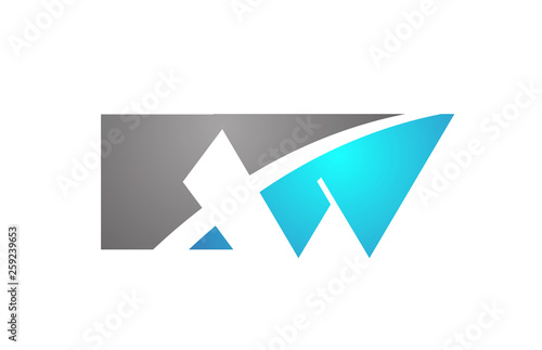 alphabet letter kw k w logo company icon design