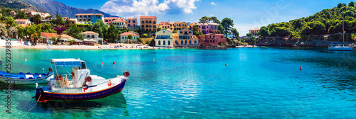 Beautiful colorful Greece series - coastal village Assos in Kefalonia island