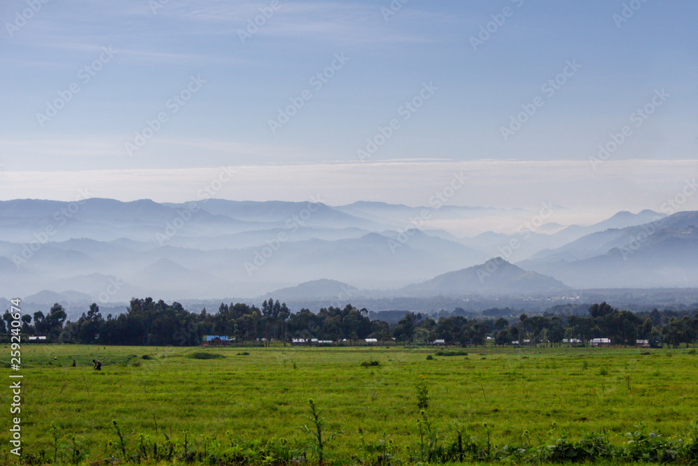 Beautiful landscape of Volcanoes National Park, Rwanda