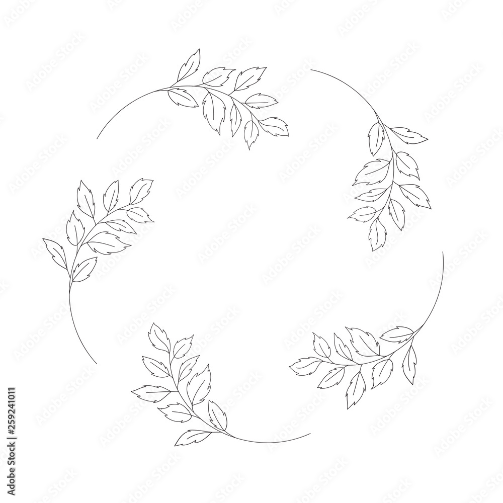 garland with flowers and leafs isolated icon garland with flowers and leafs isolated icon