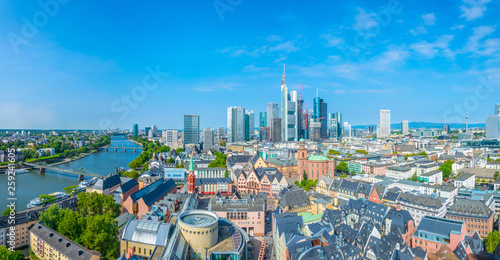 Aerial view of center of Frankfurt, Germany photo