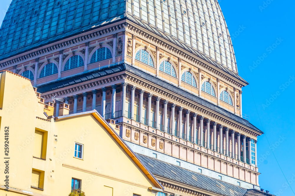 Mole Antonelliana on blue sky, Turin, Italy