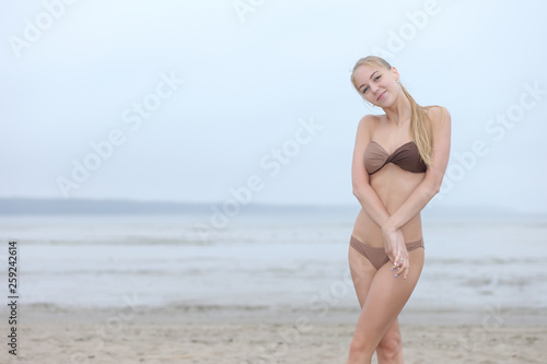 young girl in a bathing suit