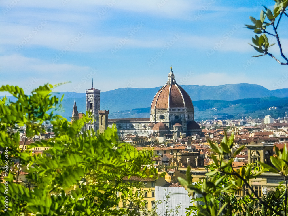 Fototapeta premium Beautiful view of Florence from Piazzale Michelangelo with Florence Cathedral, Italy