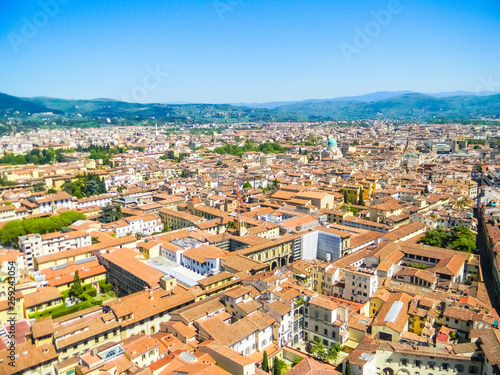 Fototapeta Naklejka Na Ścianę i Meble -  Beautiful aerial cityscape of Florence, Italy