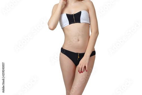 portrait of healthy fit slim woman body
