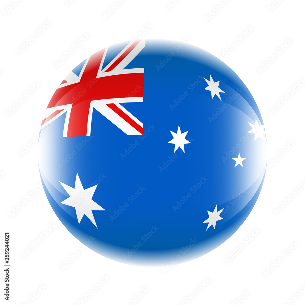 Australia flag icon in the form of a ball. Vector eps 10 Australia flag icon in the form of a ball. Vector eps 10