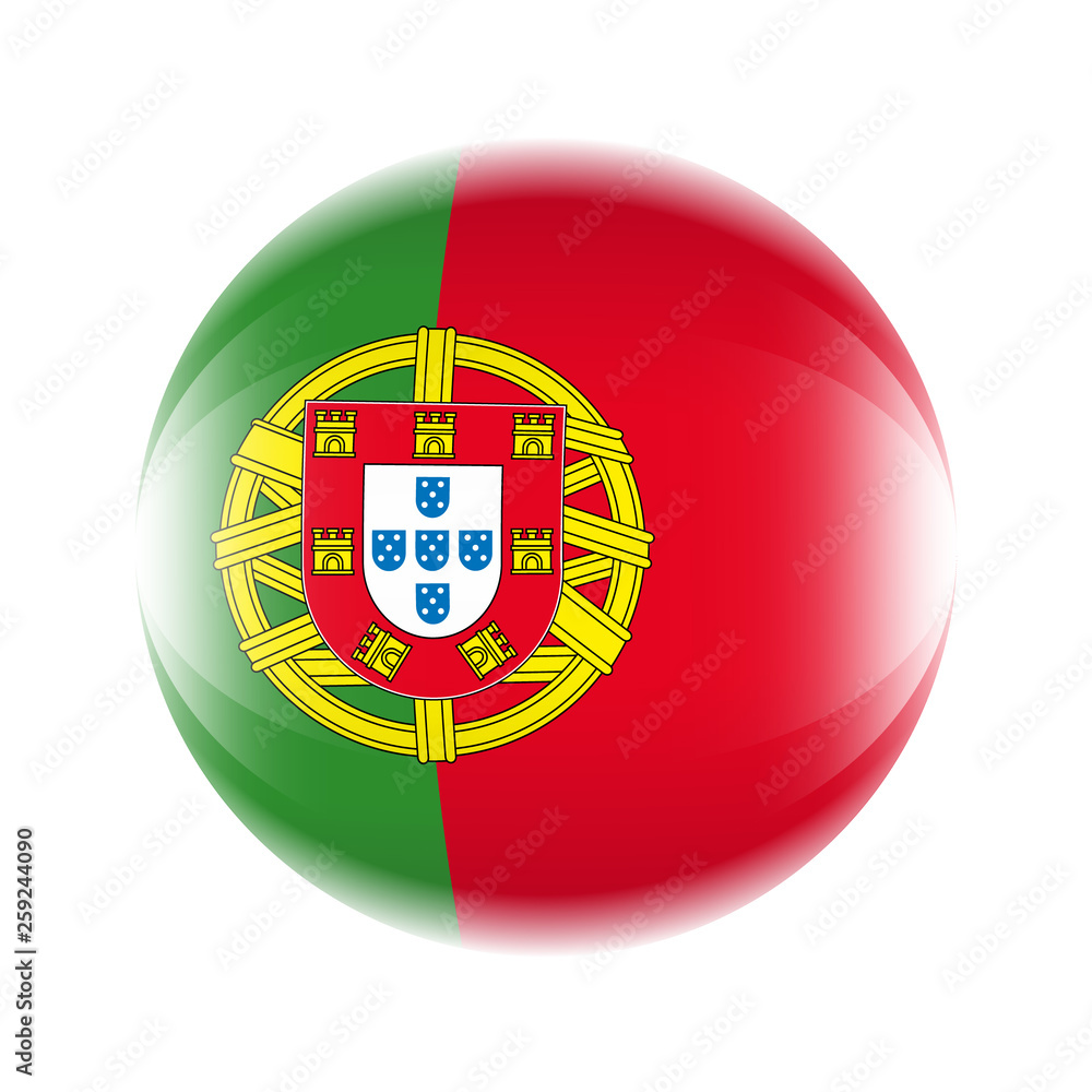 Portugal flag icon in the form of a ball. Vector eps 10
