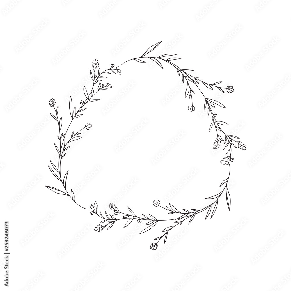 Fototapeta premium garland with flowers and leafs isolated icon