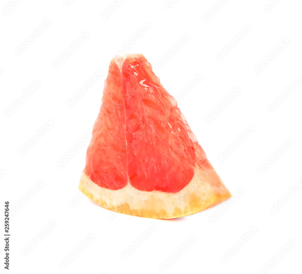Piece of ripe grapefruit isolated on white Piece of ripe grapefruit isolated on white