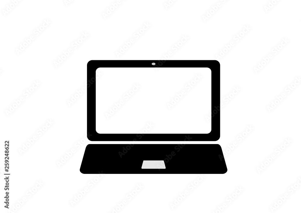 laptop icon black and white isolated image laptop icon black and white isolated image