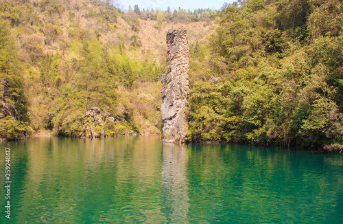 Baofeng lake in Zhangjiajie National Park, China. Avatar mountains photo