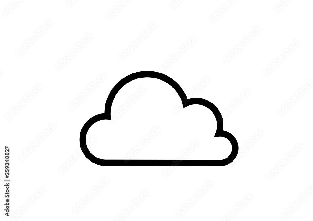 white cloud icon isolated vector sign. white cloud icon isolated vector sign.