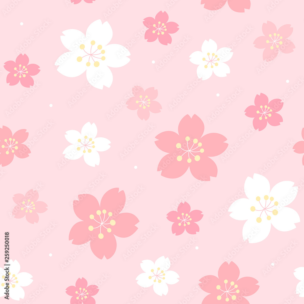 Cherry blossom seamless pattern
