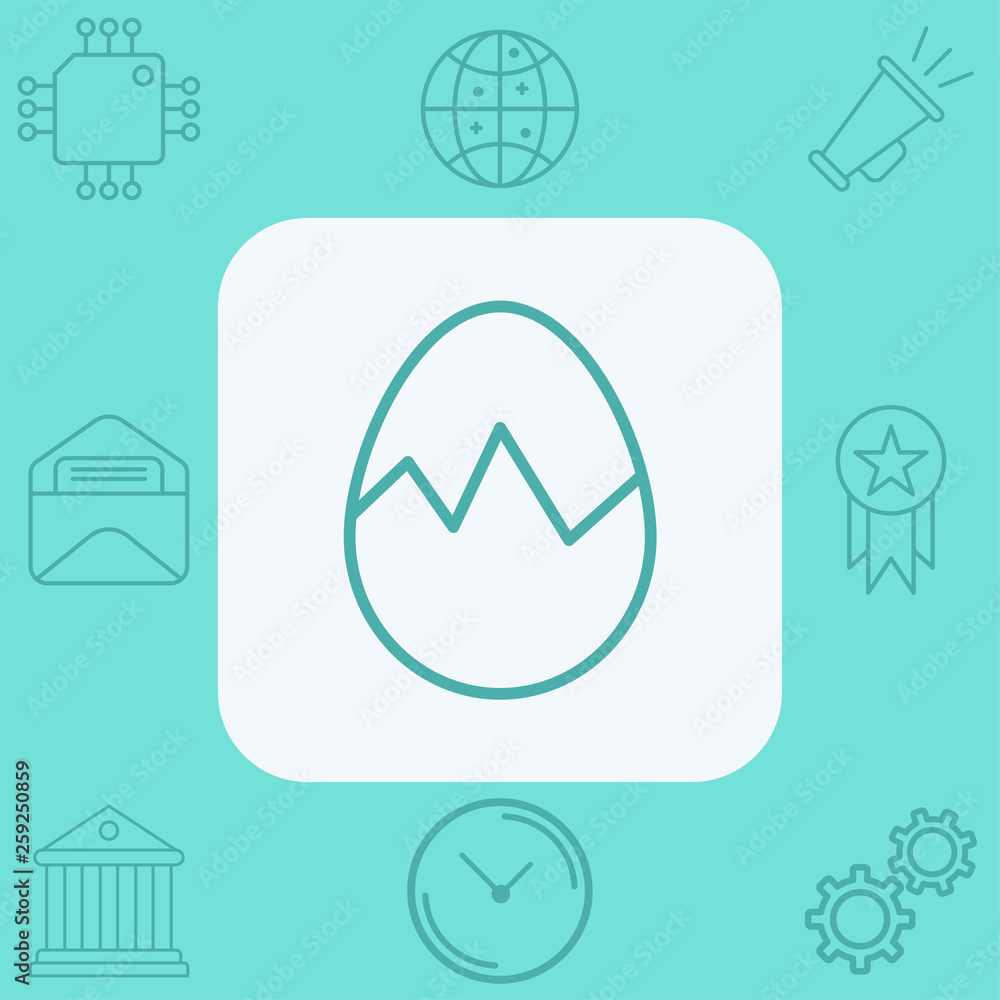 Obraz premium Broken egg vector icon sign symbol