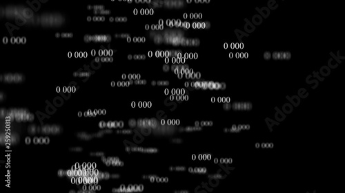 Flow of zeros. Digital background matrix. 3d rendering. Binary code background. Programming. Web Developer.