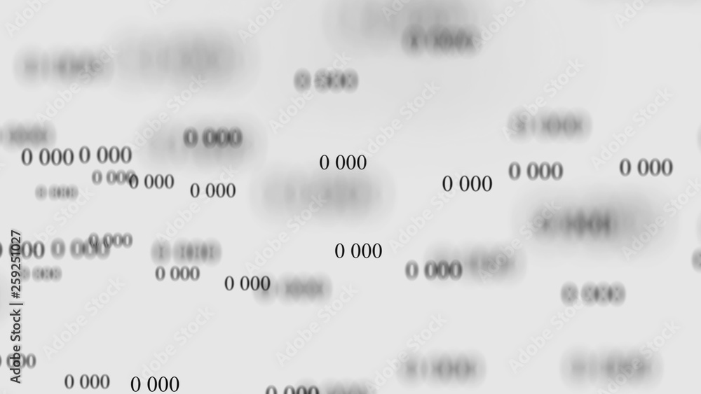Flow of zeros. Digital background matrix. 3d rendering. Binary code background. Programming. Web Developer.