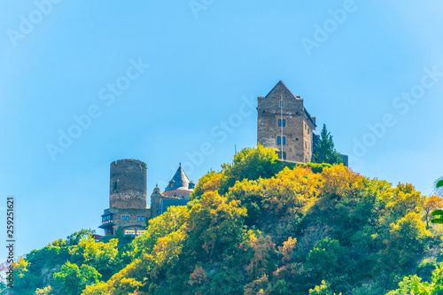 Burg Schonburg above Oberwesel town in Germany photo