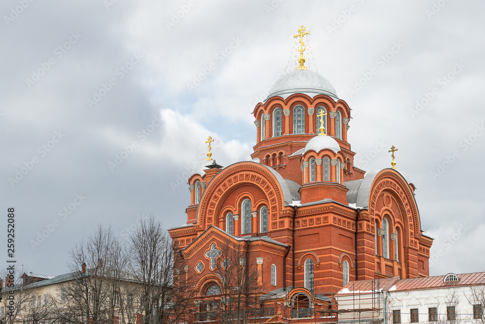 View of St Nicholas Cathedral in Pokrovsky Khotkov Convent.Moscow region.Russia